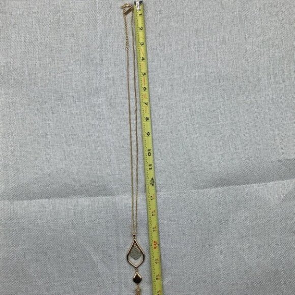 Gold-Tone Crystal & Chain Tassel Pendant Necklace - Picture 8 of 8